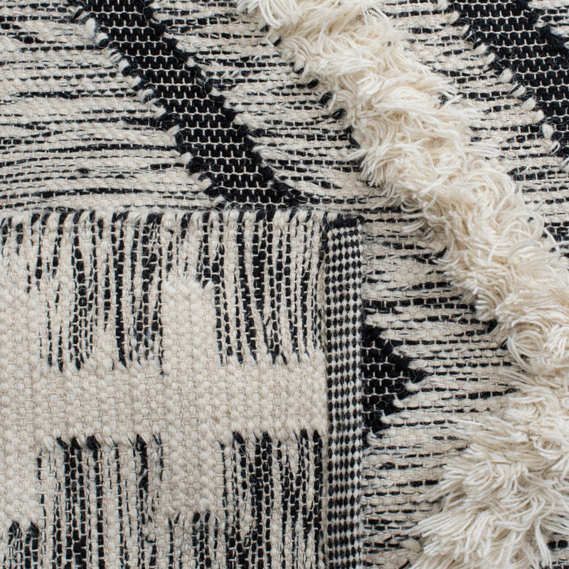 Kenya Tribal Luxe Hand-Knotted Black Wool 9' x 12' Area Rug