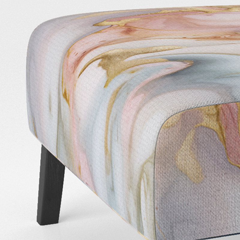 Fauteuil de chambre Berendien , Rose / mélange de polyester doré