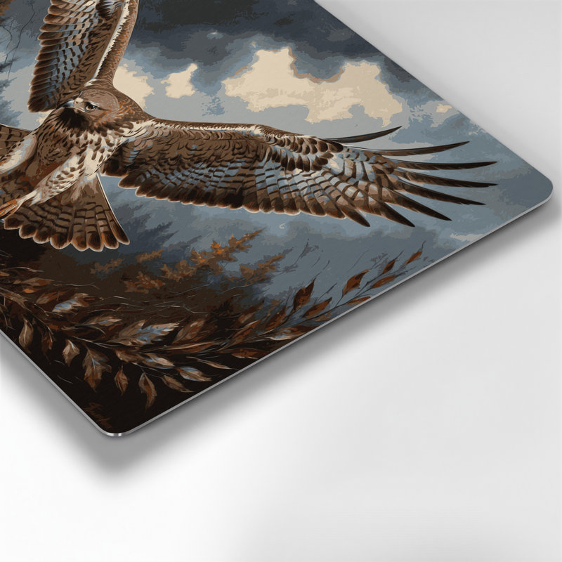 Art mural en métal Birds Sharp shinned Hawk, H 132 po x l 168 po x P 0,05 po