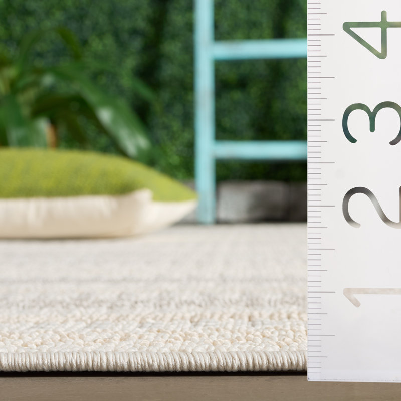 Veranda Performance Striped Indoor Rug, Square 6'7"