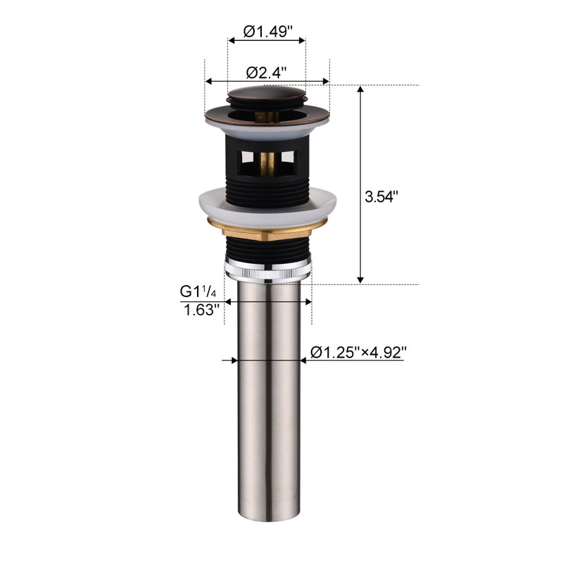 2.75'' W Pop-Up, Oil Rubbed Bronze