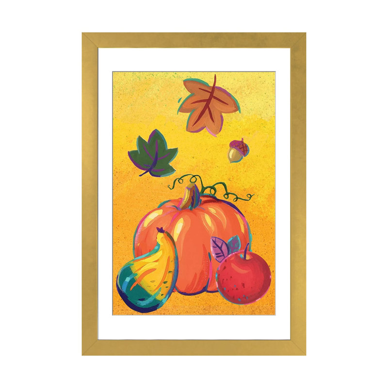 Impression graphique «Cornucopia I», reproduction d'art murale encadrée, Doré