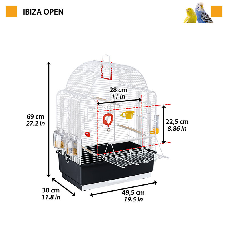 69cm Table Top Bird Cage with Perch
