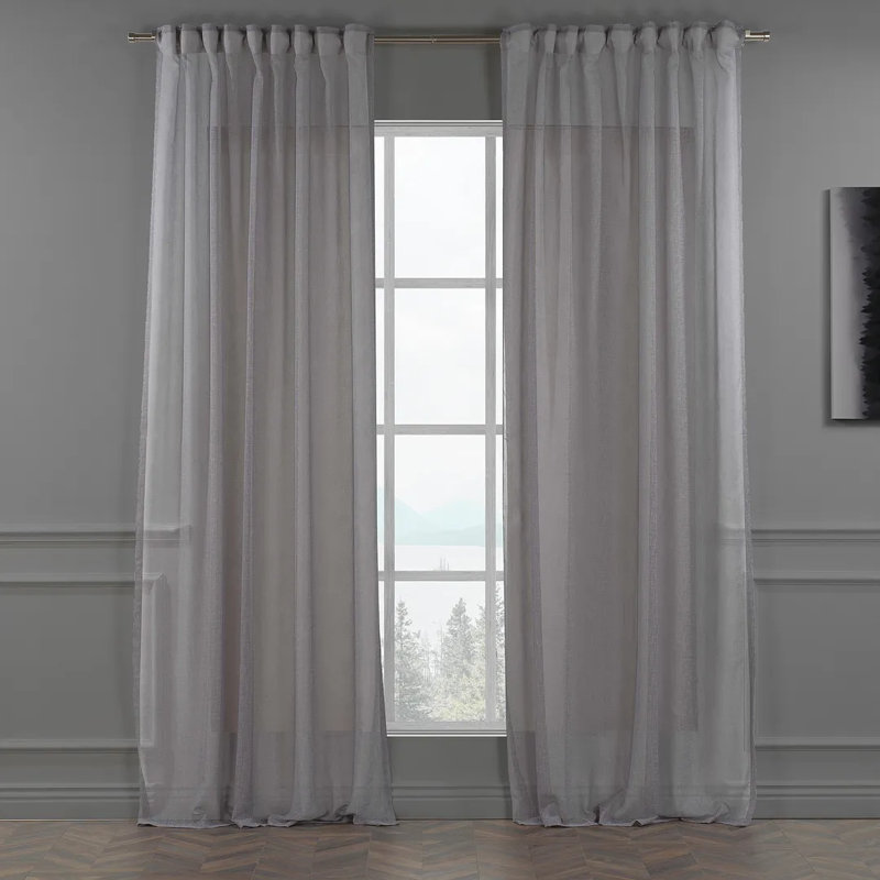 Rideaux extra larges et extra longs, L 100 po x L 300 po, Gris