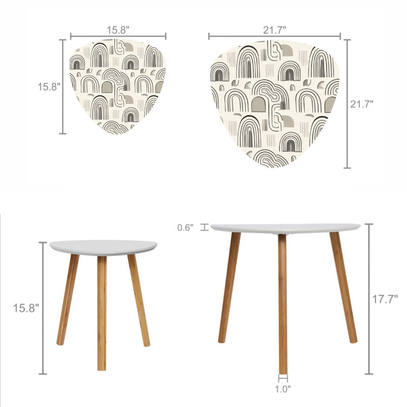 Ensemble de 2 tables basses gigognes Triangle