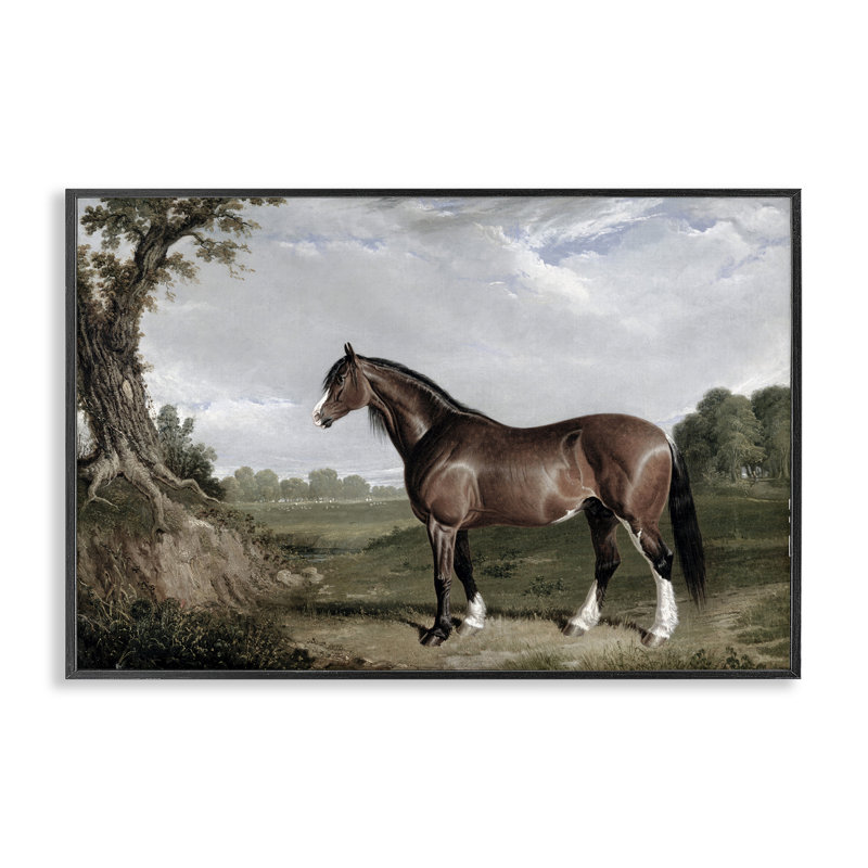 Estampe numérique majestueuse encadrée, design par Corinne Haig, H 12 po x l 18 po, Giclée encadrée noir minuit