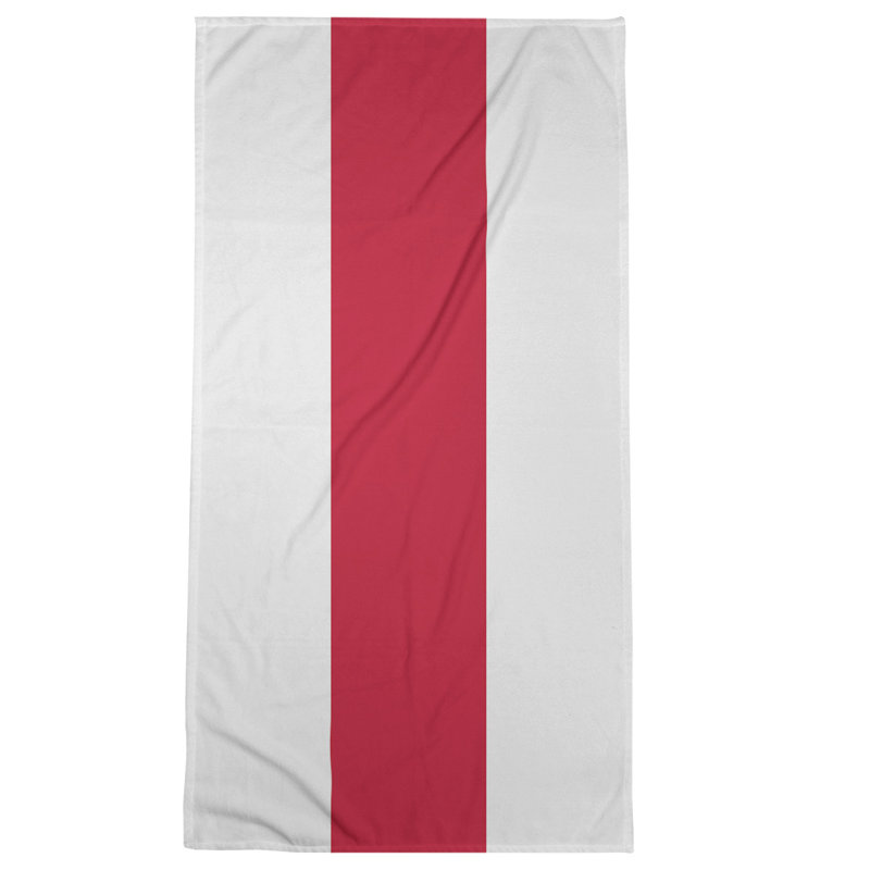 Cotton Blend Beach Towel, White/Light Blue