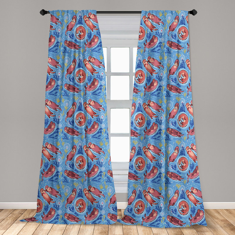 Nursery Semi-Sheer Rod Pocket Curtain Panels, 28" x 95"