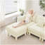 Repose-pieds Lucas - polyester - beige-737119513