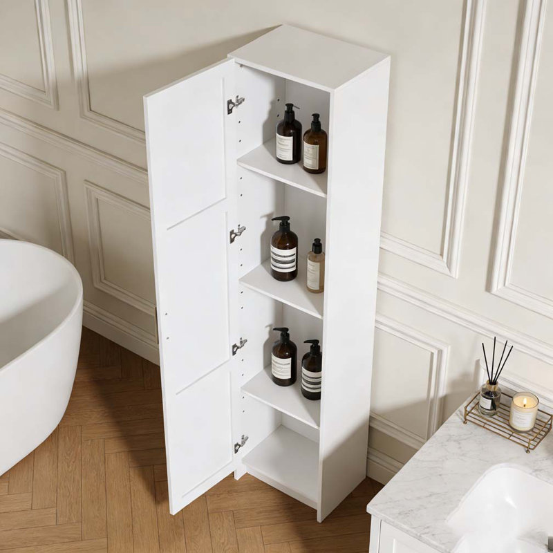 Armoire de rangement haute et étroite, Blanc