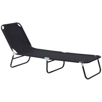 Folding Chaise Lounge Pool Chairs, Outdoor Sun Tanning With Reclining Back, Steel Frame & Breathable Mesh For Beach, Yard, Patio
