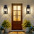 22.6"H Black Outdoor Wall Light,4-Light Wall Lantern Sconce With Clear Glass-2121091976-2121091981