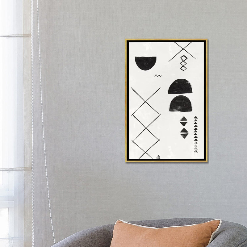 «African Motifs I» par Isabelle Z - reproduction d'art, Toile encadrée d'or, Aucun mat, H 26 po x l 18 po x 1,5 po