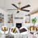 5 Blades Indoor Ceiling Fan With Light Kit And Remote