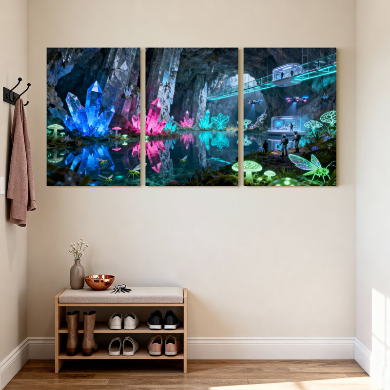 Ensemble de 3 impressions sur toile Fantasy Bridge, H 18 po x l 36 po