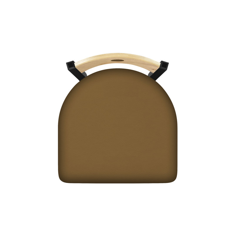 Tabouret pivotant Voltaire, Chêne naturel, Noir froissé, Siège de selle Canter / finition érable naturel