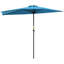 Parasol de fenêtre d'extérieur demi-rond 9 pi avec 5 nervures, bleu clair