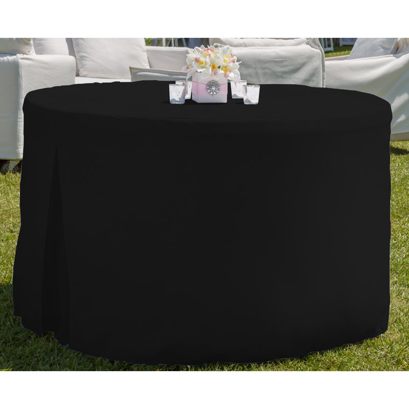 Tablevogue Round Table Cover, Black, 72" L x 72" W