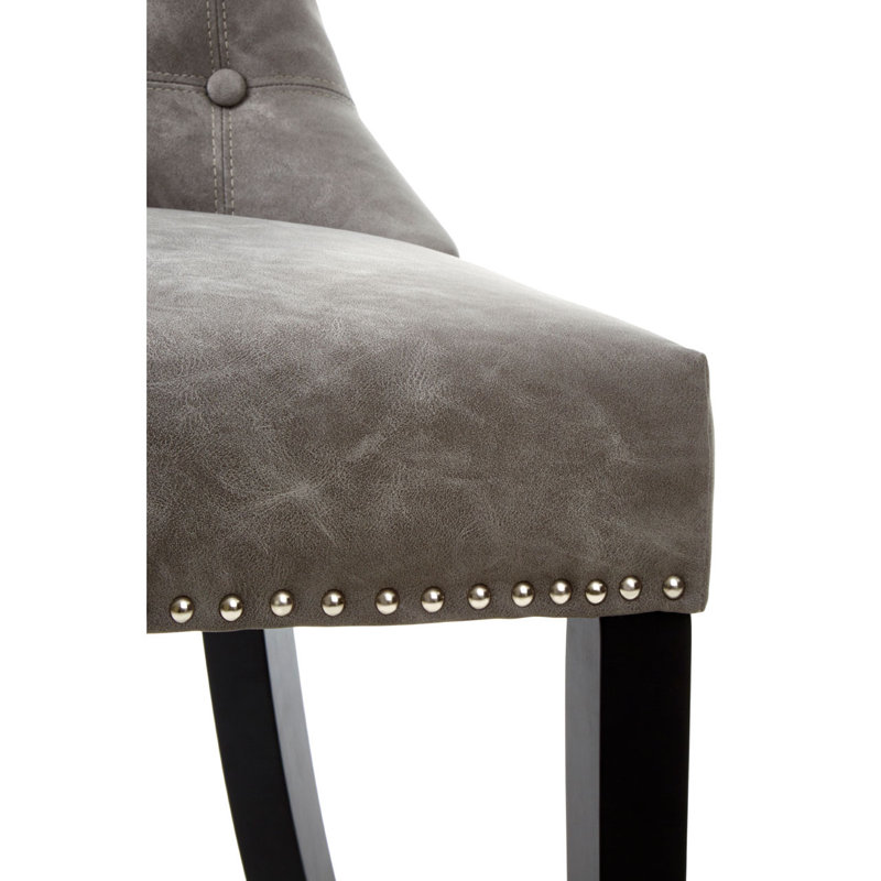 Moura 50.5cm H Tufted Upholstered Side Chair in Grey