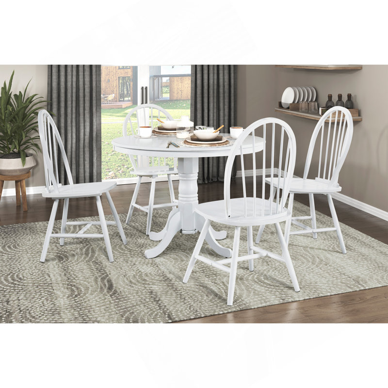 Ensemble de 2 chaises d'appoint blanches au fini blanc, style maison de campagne