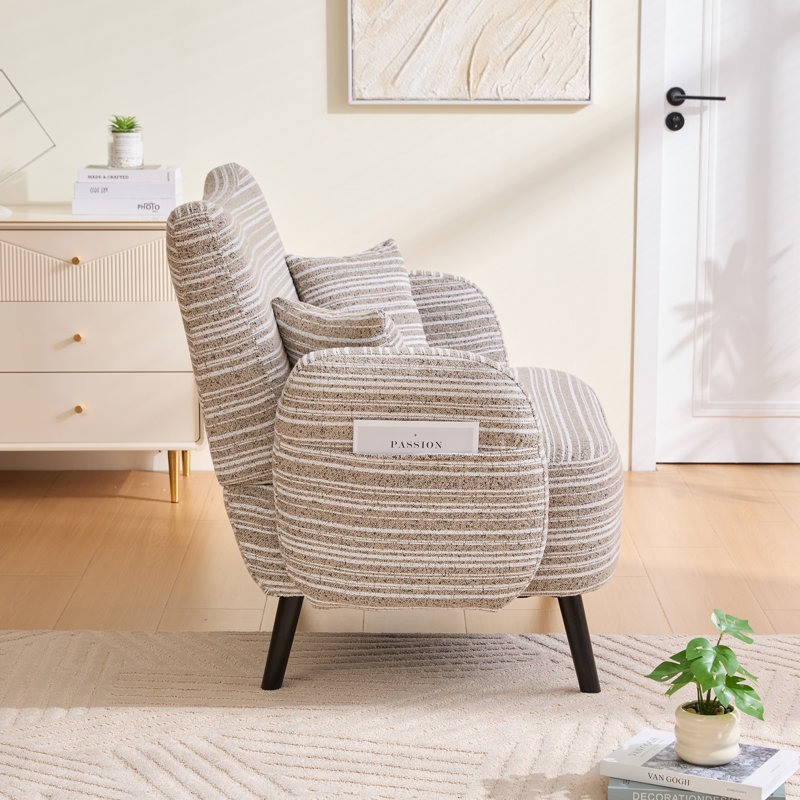 Canapé à deux places de style moderne avec accoudoirs confortables, coussins d'accoudoirs et poches de rangement pour les petits espaces et les bureaux
