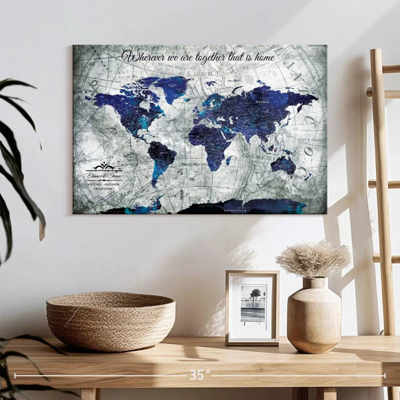 Carte du monde personnalisée, H 16 po x l 24 po, Oui