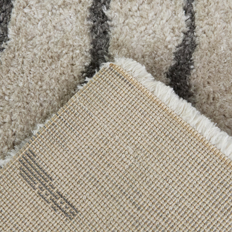 Tapis crème à rayures modernes Chrysander, Rectangle 5 pi 3 po x 6 pi 12 po