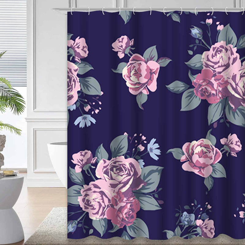 Rideau de douche oriental avec 12 crochets, L 72 po x l 72 po
