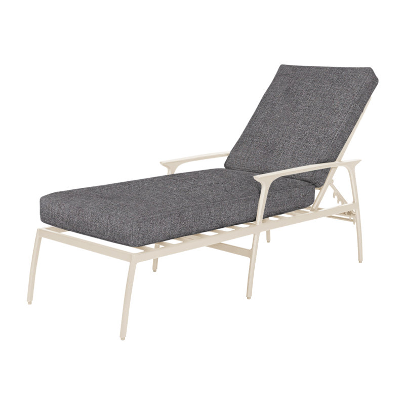 Amari Outdoor Chaise Lounge, Cast Slate Sunbrella® Plainweave, Carbon