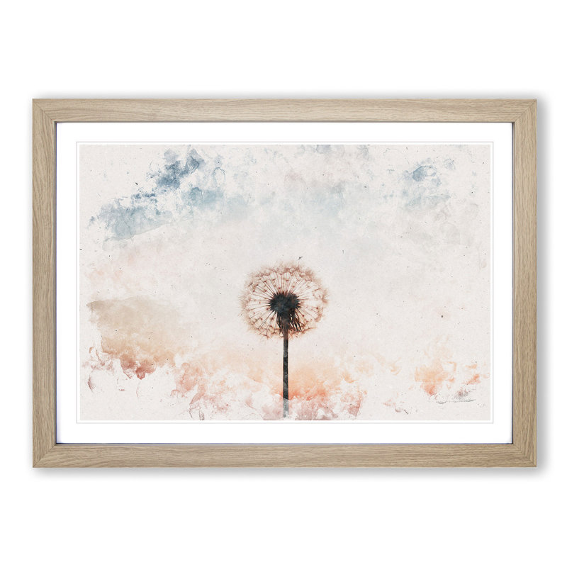 Dandelion - Picture Frame Painting, Oak Framed, 62cm H x 87cm W x 2cm D