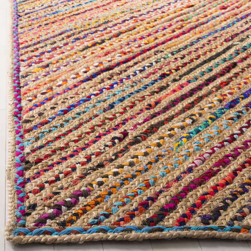 Tapis en jute de coton tissé à la main Polegate, Rectangle 3 pi x 5 pi