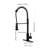 Spring Matte Black Kitchen Faucet - Stainless Steel, Pull-Out Spray Head, Single Handle For Water Control Spray, Easy Flow