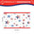 Watercolor US Flag Star Pattern Juneteenth 60" x 120" Rectangular Table Cover with Scalloped Edges