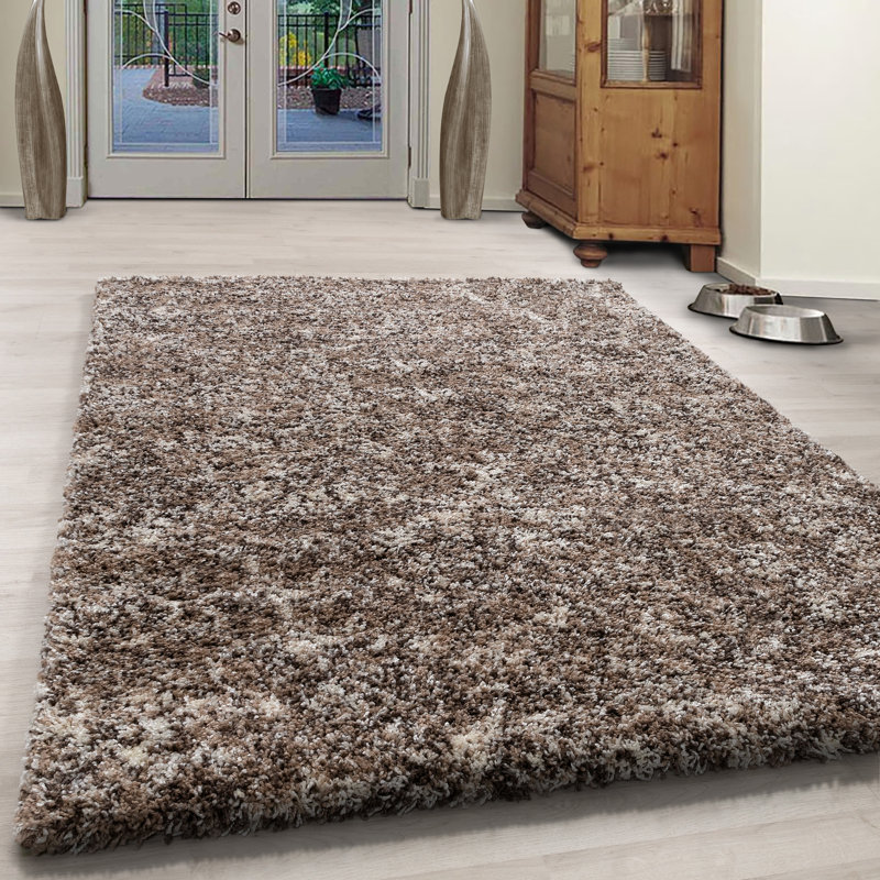 Hearn Solid Colour Shag Area Rug, Rectangle 120 x 170cm