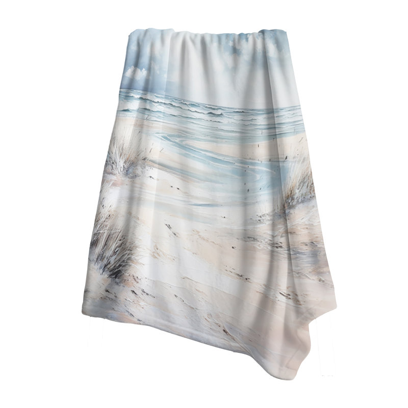 Coastal Beach Charm In Winter - Couverture douillette Coastal Beach Sand