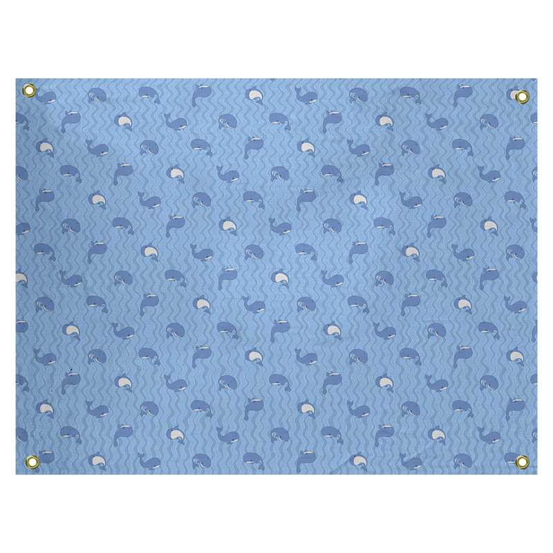Tapisserie katelyn elizabeth baleines Kitterman, H 27,5 po x l 37,5 po, Intérieur, Bleu