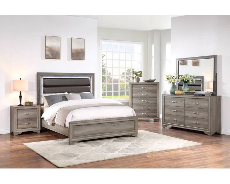 Mobilier de chambre à coucher élégant et moderne avec tête de lit capitonnée horizontale 1pc