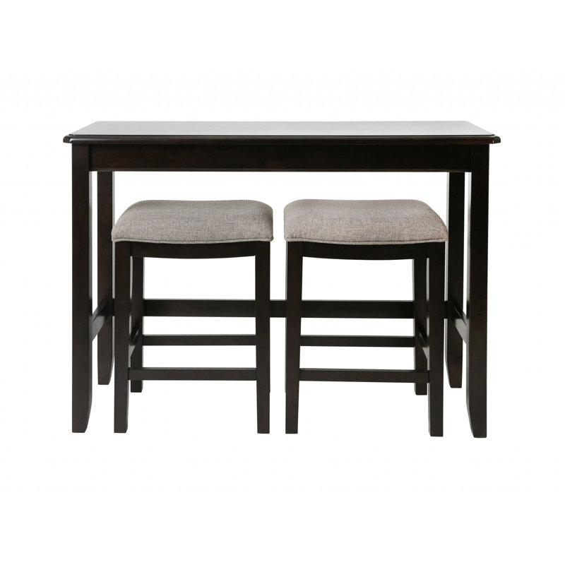 Deljan 49" Three Piece White Rectangular Solid and Manufactured Wood and Solid + Manufactured Wood Bar Table, Black