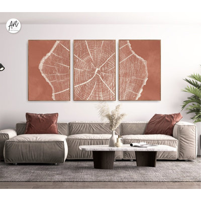 Impression sur grand arbre, art mural en terre cuite, Lake House, impression sur bois