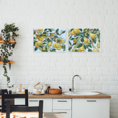 Ensemble de 2 plaques murales Sunshine Lemon Tree, design par June Erica Vess