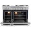Cosmo 48 po Haven Collection 7 pi. Cu. Cuisinière à gaz double four, 6 brûleurs, plaque chauffante, convection, DEL à bouton, acier inoxydable