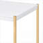 Blanc et blanc Table basse à finition dorée - plateau en bois composite, pieds tubulaires en métal, assemblage facile, dégagement au sol de 16 po