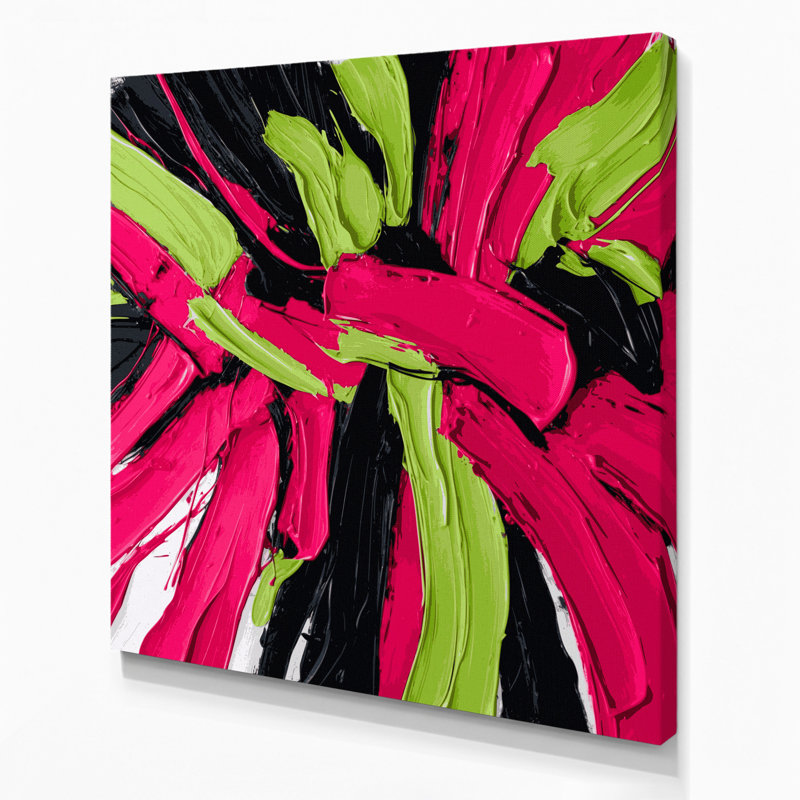 «Neo Expressionism», art mural sur toile rouge, H 12 po x l 12 po