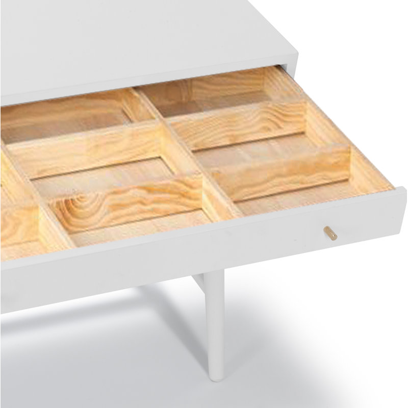 Bureau en bois Lundquist, Blanc