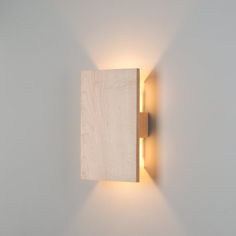 Plafonnier encastré 1 lumière à DEL à intensité variable Tersus, Érable, Laiton brossé, 2700K (Chaud) 0 - 10V