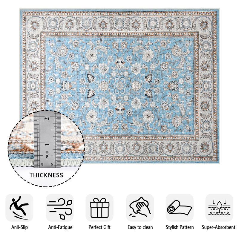 Tapis rectangulaire à usage commercial Fillender avec envers antidérapant, Rectangle 4pi x 6 pi