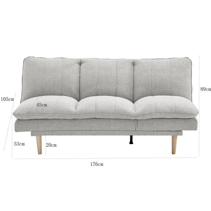 3 Seater Fabric Sofa Bed, Beige