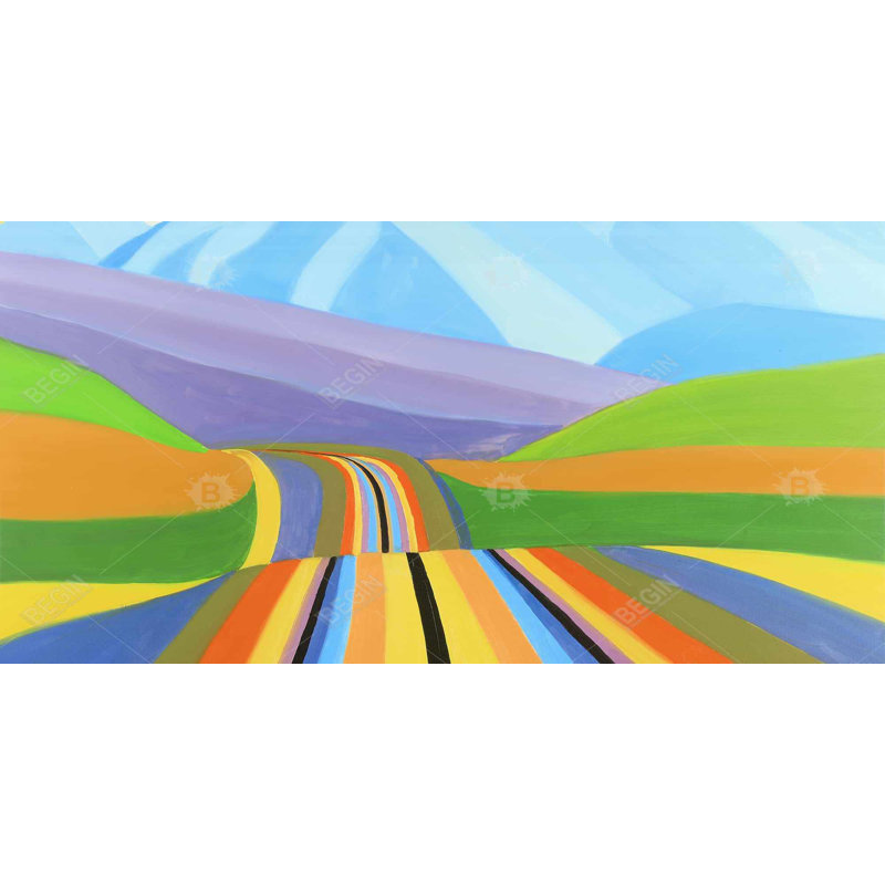 Mountain road multicolored - 15.75"x31.50" Desk mat