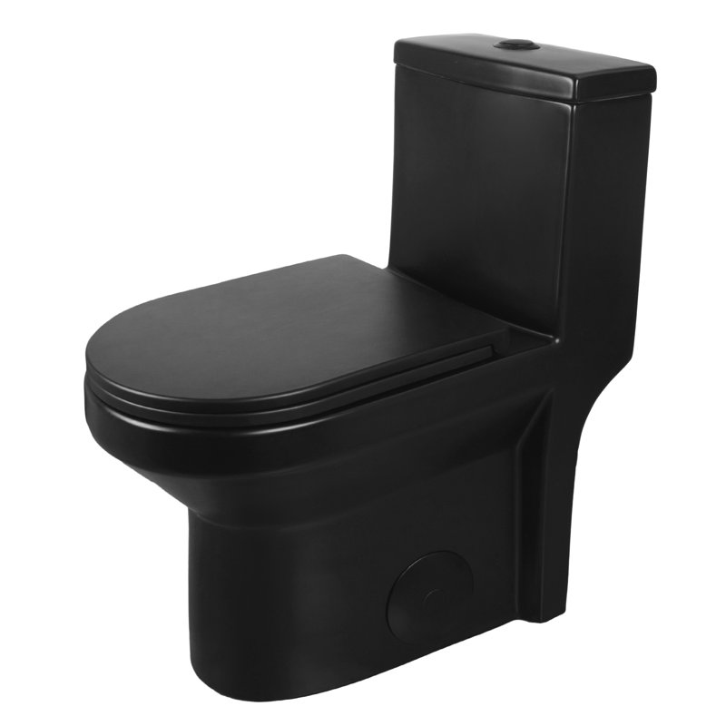 Toilette compacte monobloc ronde peu encombrante à fixation sur le sol avec chasse d'eau haute efficacité DeerValley Liberty (siège inclus)