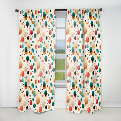 Playful Pop Art Polka Dots - Modern Curtain - Velvet Room Darkening - 1 Panel